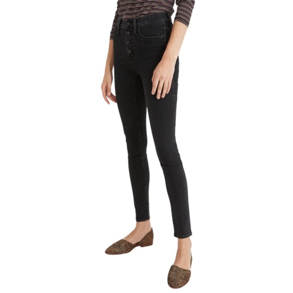 Madewell 10" High-Rise Button-Front Skinny Jeans in Robert Wash